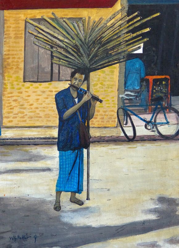 Selling Flutes in Kathmandu