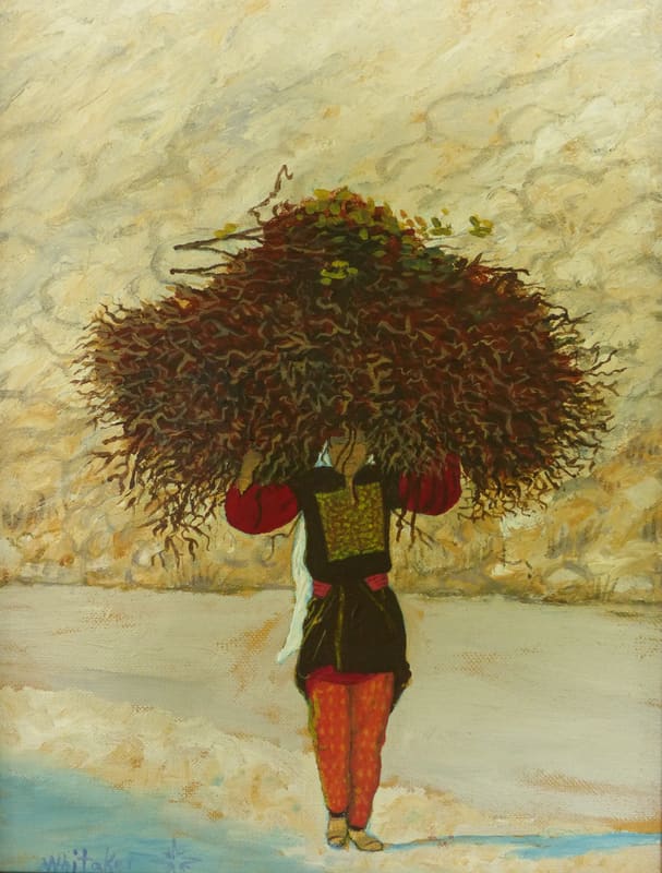 Palestinian Woman Carrying Firewood